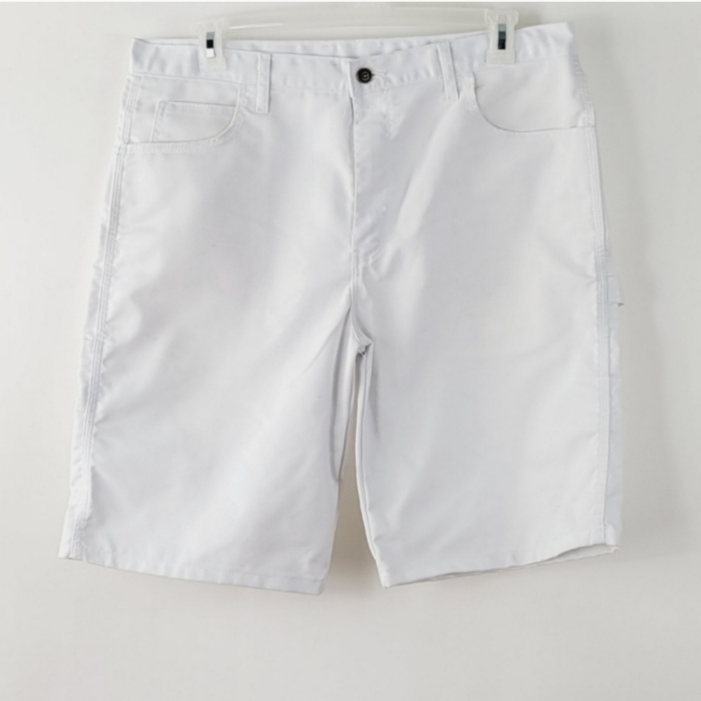 Dickies Carpenter Paint Cargo White Shorts Size 36